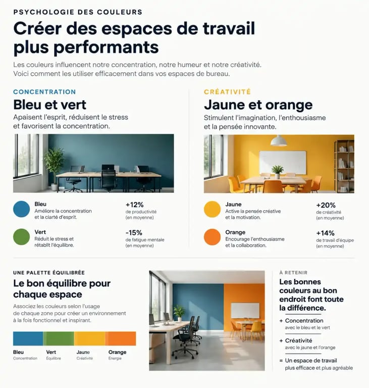 Psychologie des couleurs et deco pour bureau professionnel