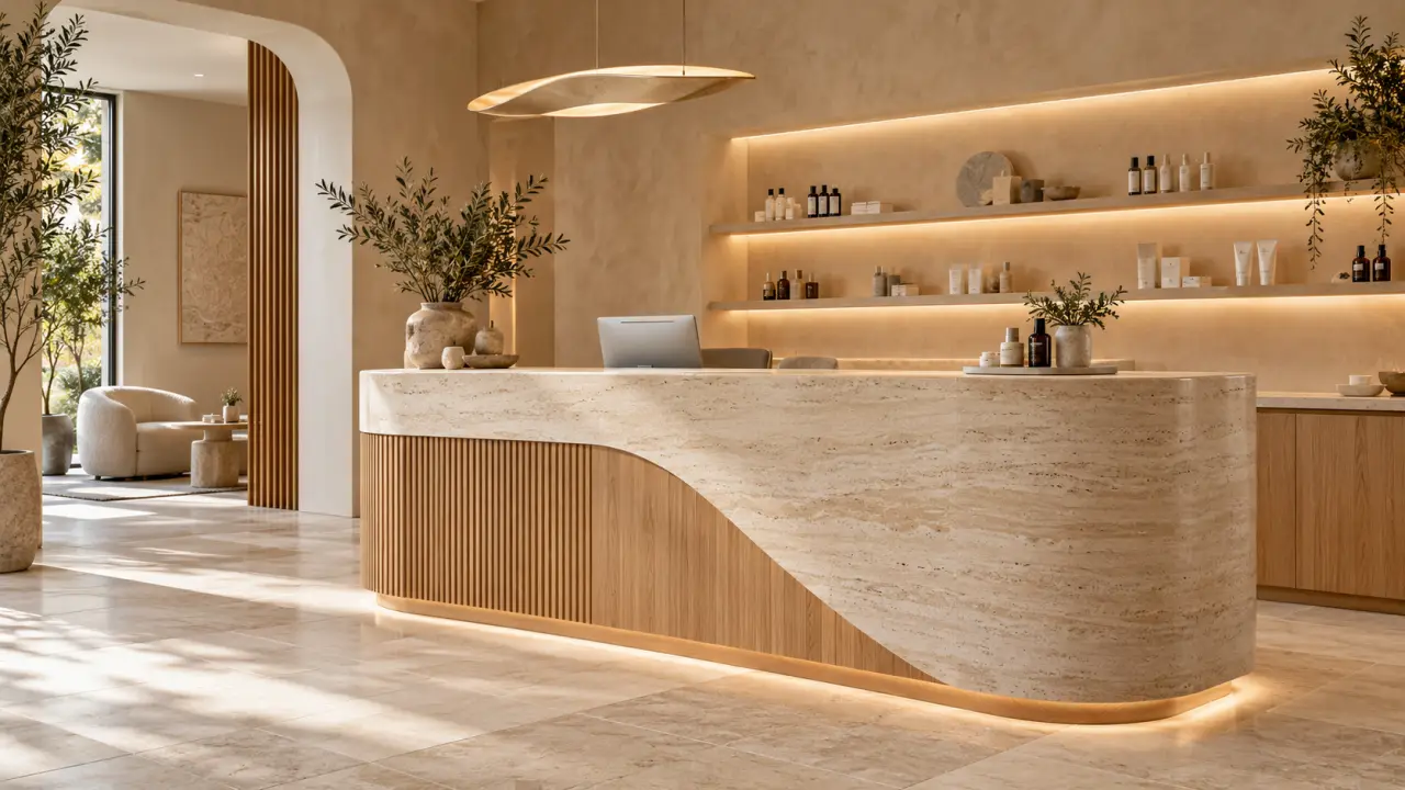 Comptoir pour institut de beauté : un accueil élégant sans sacrifier l’espace de travail
